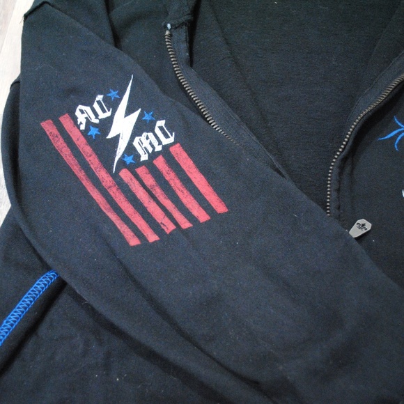 *Vintage* Affliction Sweatshirt (zip-up), Black, Size L - Picture 3 of 4